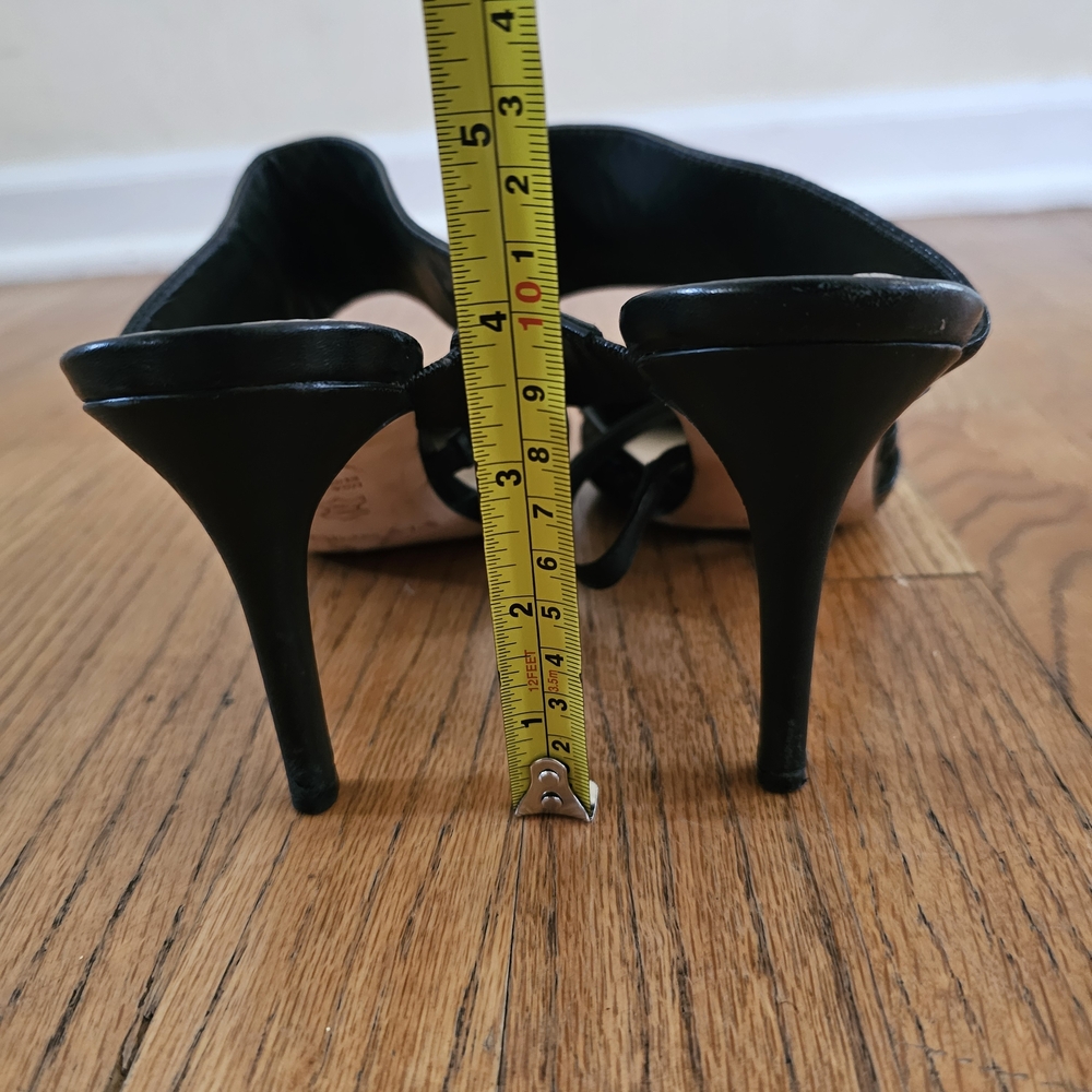 Via Spiga Black Leather Snake Mules Heels Size 10 - Picture 8 of 8